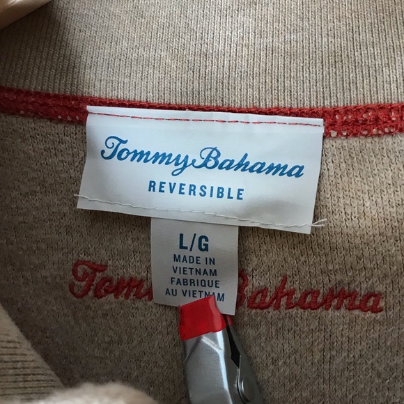 Tommy Bahama Reversible Sweater Pullover Cotton Blend Orange Cream Men’s - Picture 6 of 13